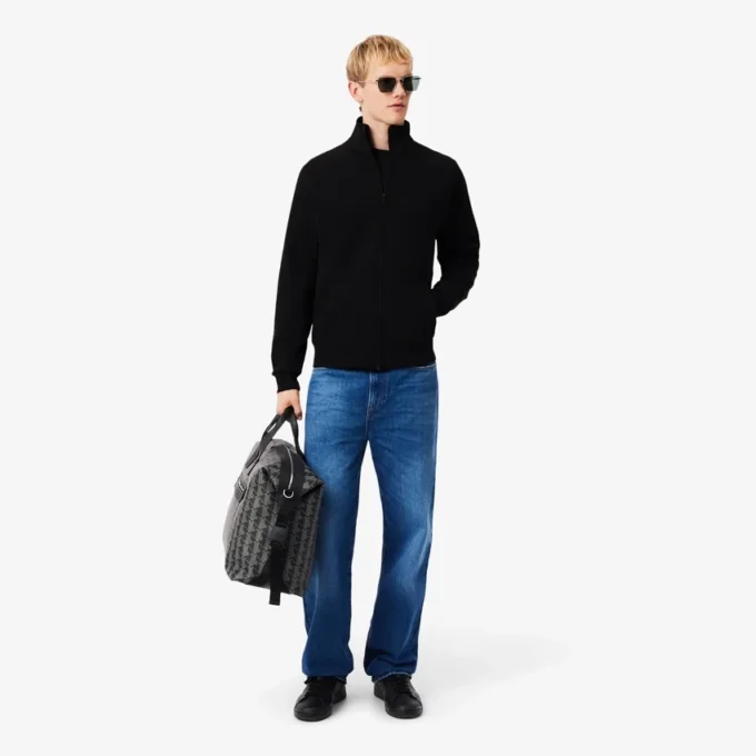 Herren-Sweatshirt aus doppelseitigem Jersey mit Reißverschluss Herren-Sweatshirt aus doppelseitigem Jersey mit Reißverschluss