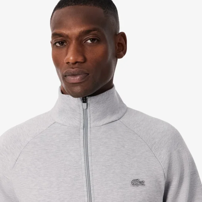 Herren-Sweatshirt aus doppelseitigem Jersey mit Reißverschluss Herren-Sweatshirt aus doppelseitigem Jersey mit Reißverschluss