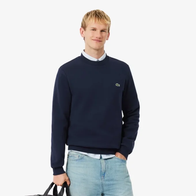 Herren-Sweatshirt aus Fleece in klassischer Passform Herren-Sweatshirt aus Fleece in klassischer Passform