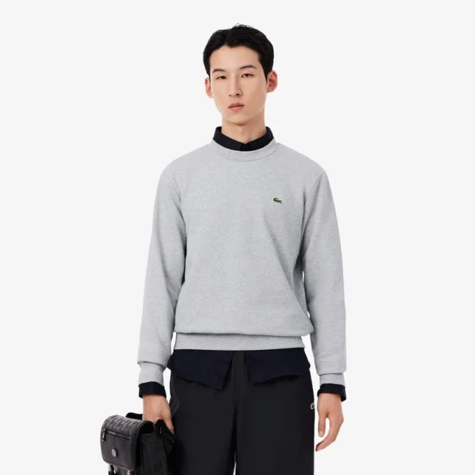 Herren-Sweatshirt aus Fleece in klassischer Passform Herren-Sweatshirt aus Fleece in klassischer Passform