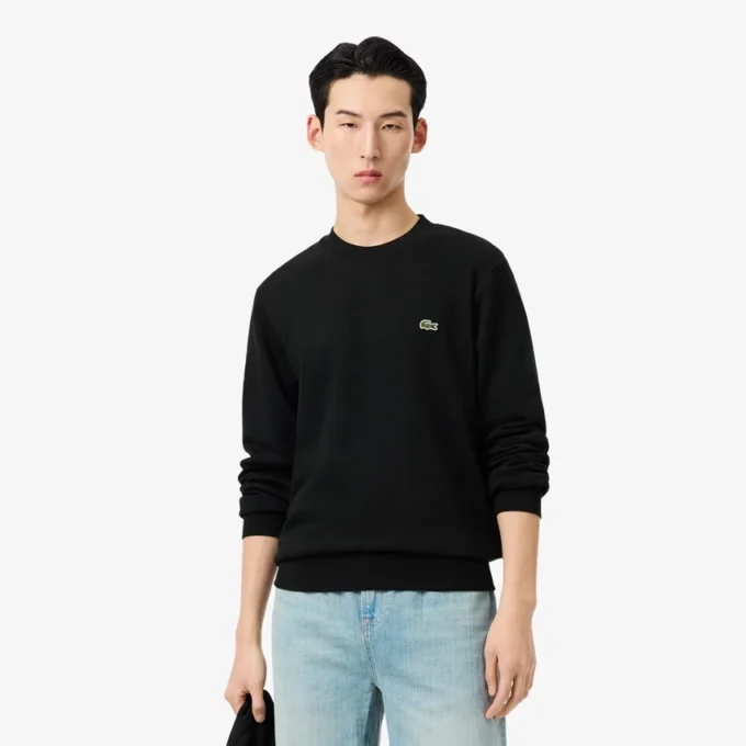 Herren-Sweatshirt aus Fleece in klassischer Passform Herren-Sweatshirt aus Fleece in klassischer Passform