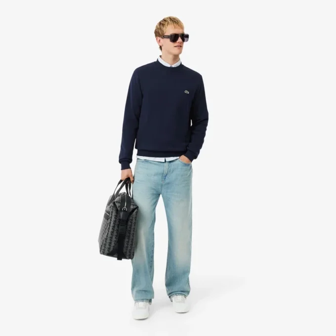Herren-Sweatshirt aus Fleece in klassischer Passform Herren-Sweatshirt aus Fleece in klassischer Passform