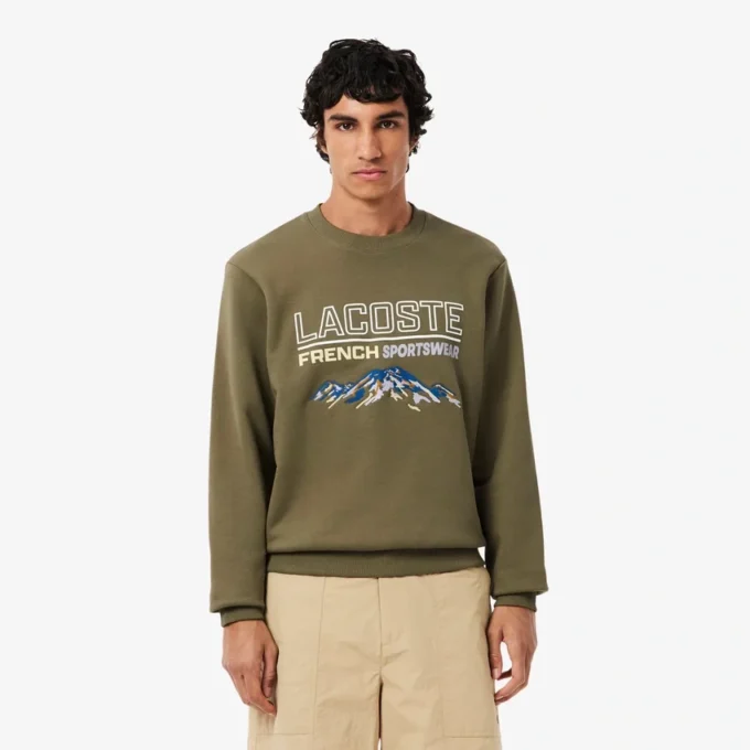 Herren-Sweatshirt aus Fleece mit gesticktem Motiv Herren-Sweatshirt aus Fleece mit gesticktem Motiv