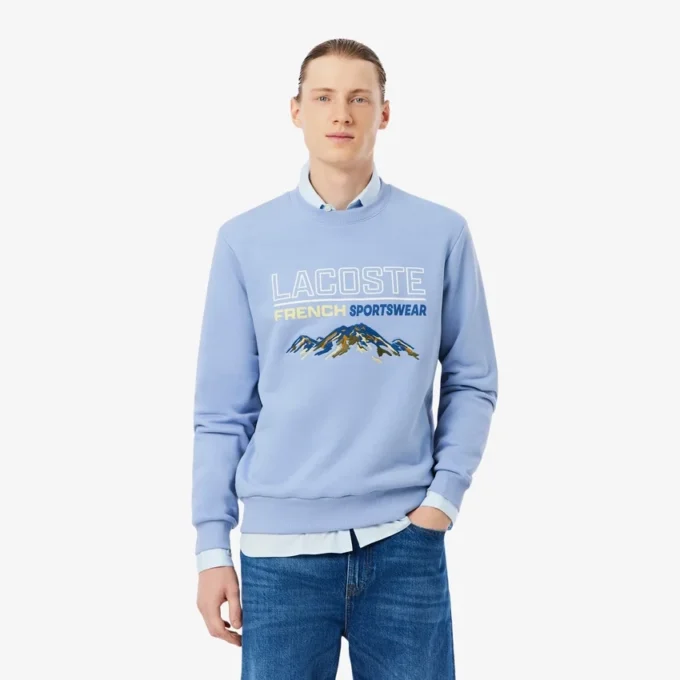Herren-Sweatshirt aus Fleece mit gesticktem Motiv Herren-Sweatshirt aus Fleece mit gesticktem Motiv