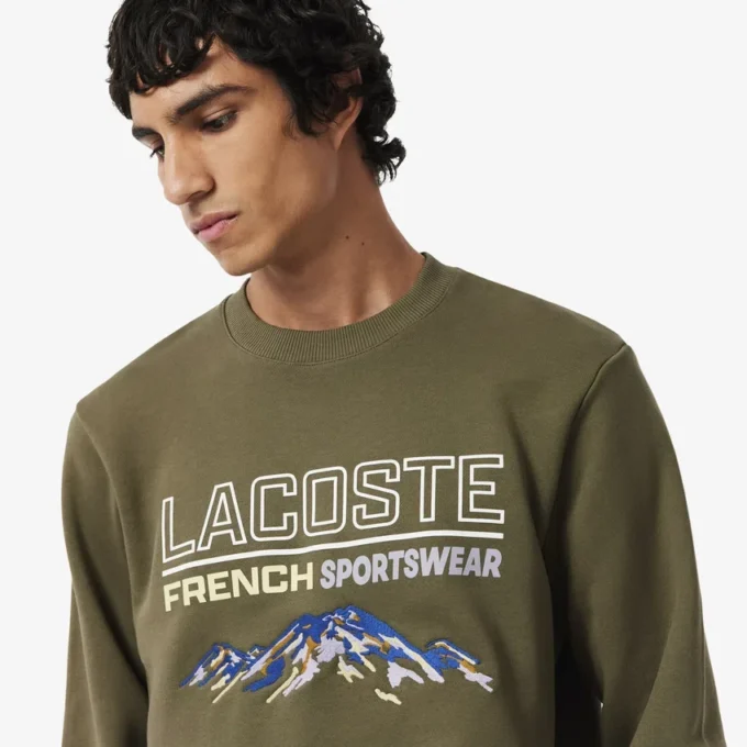 Herren-Sweatshirt aus Fleece mit gesticktem Motiv Herren-Sweatshirt aus Fleece mit gesticktem Motiv