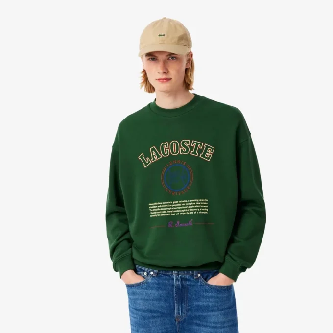 Herren-Sweatshirt aus Fleece mit Heritage-Stickerei Herren-Sweatshirt aus Fleece mit Heritage-Stickerei