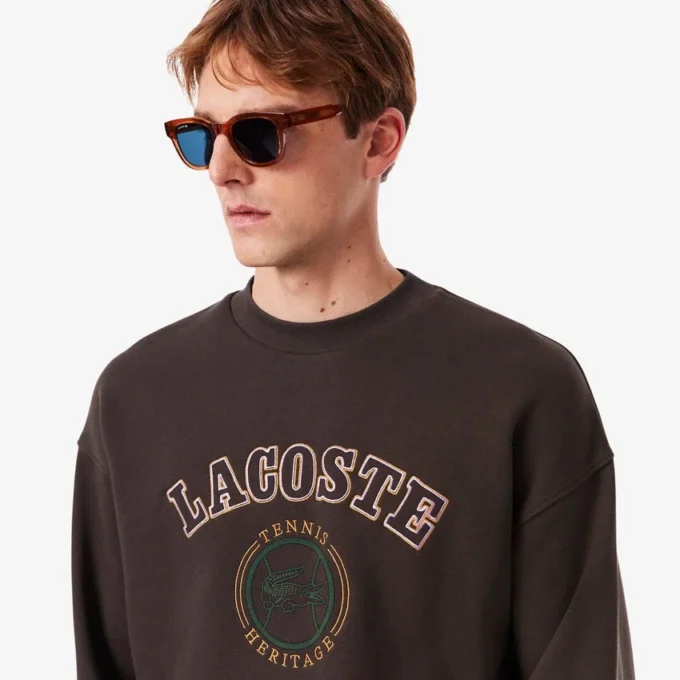 Herren-Sweatshirt aus Fleece mit Heritage-Stickerei Herren-Sweatshirt aus Fleece mit Heritage-Stickerei