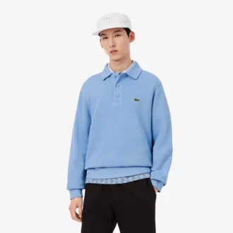 Herren-Sweatshirt mit geripptem Baumwollkragen