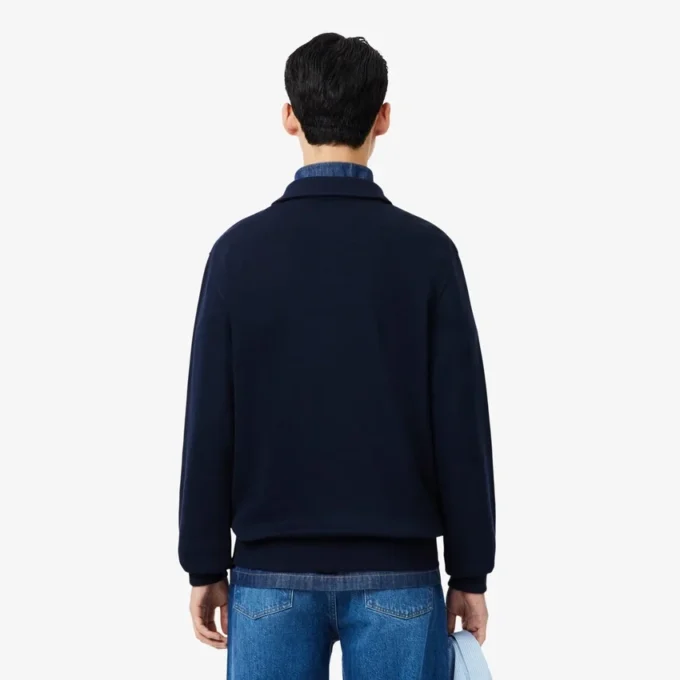 Herren-Sweatshirt mit geripptem Baumwollkragen Herren-Sweatshirt mit geripptem Baumwollkragen
