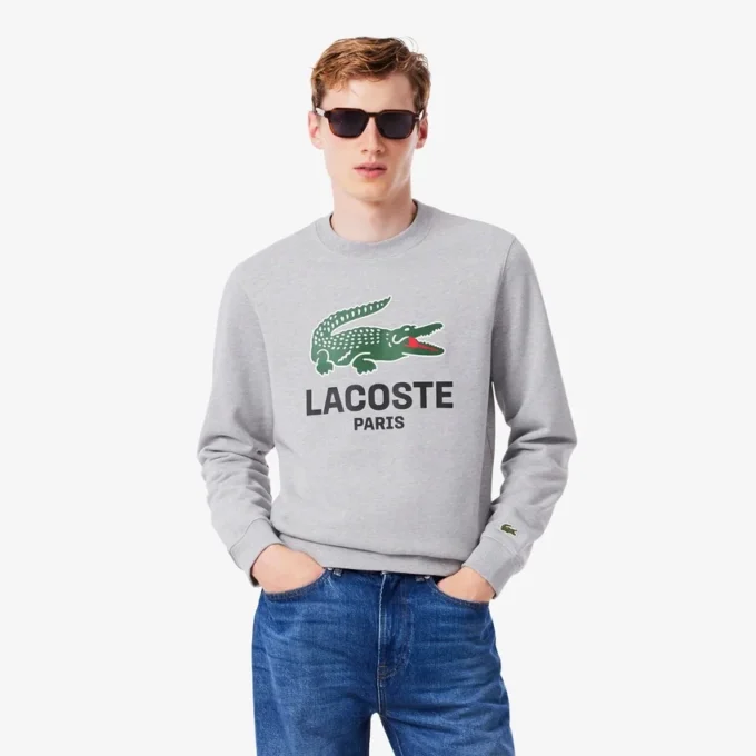 Herren-Sweatshirt mit Rundhalsausschnitt und Print in klassischer Passform Herren-Sweatshirt mit Rundhalsausschnitt und Print in klassischer Passform