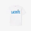 Herren-T-Shirt aus Baumwolle mit Kontrast-Emblem Herren-T-Shirt aus Baumwolle mit Kontrast-Emblem