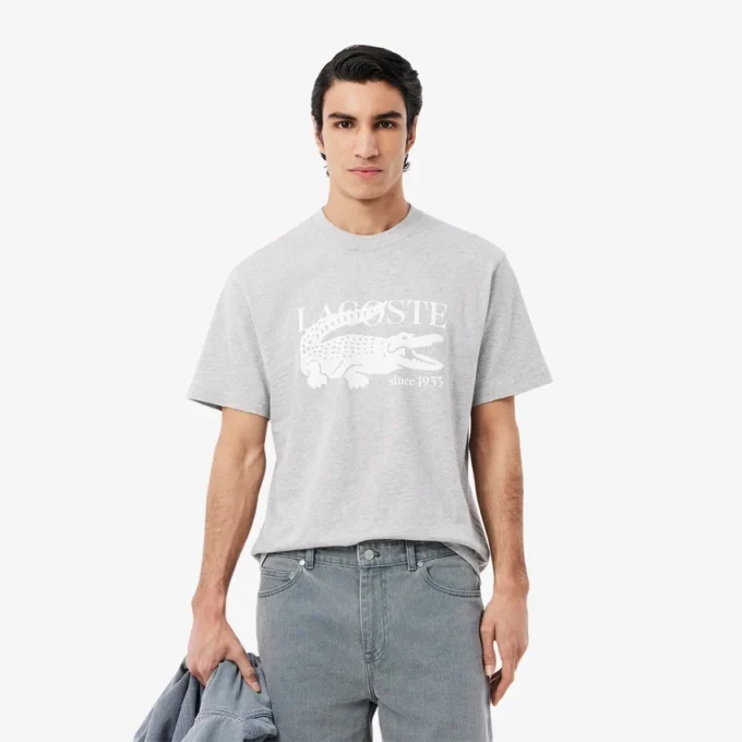 Herren-T-Shirt aus Baumwolle mit Print in klassischer Passform Herren-T-Shirt aus Baumwolle mit Print in klassischer Passform