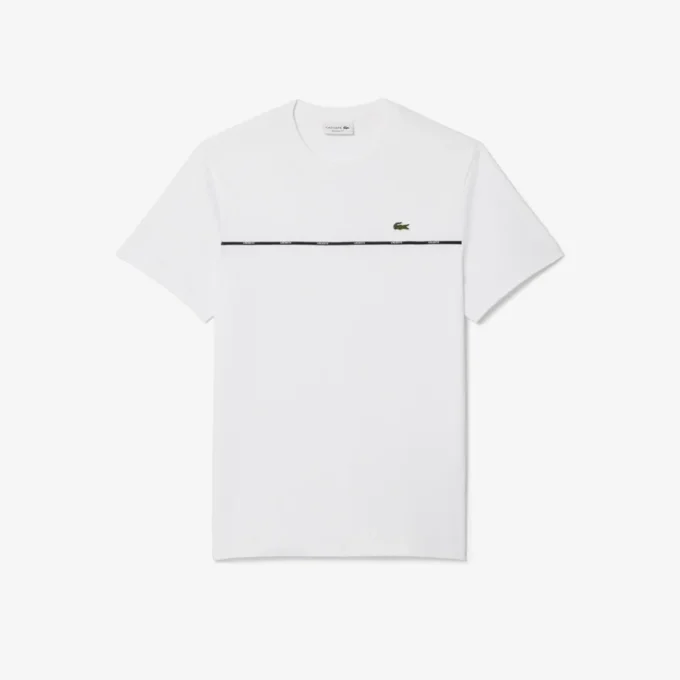 Herren-T-Shirt aus Baumwolljersey mit Logo-Einfassung Herren-T-Shirt aus Baumwolljersey mit Logo-Einfassung