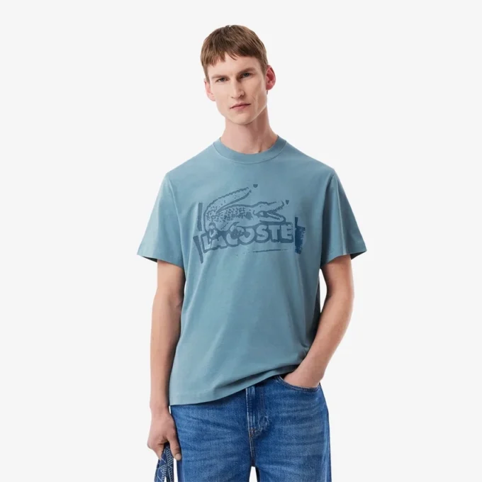 Herren-T-Shirt aus bedrucktem Baumwolljersey Herren-T-Shirt aus bedrucktem Baumwolljersey
