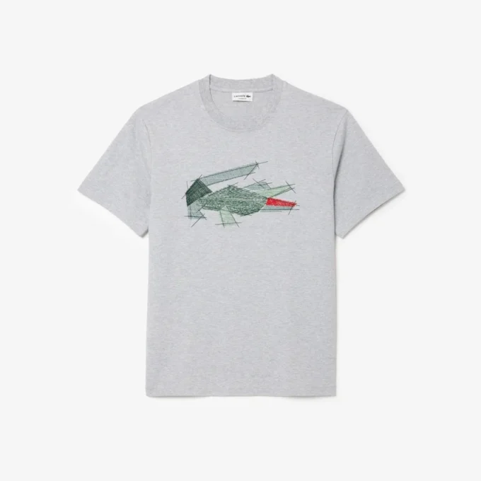 Herren-T-Shirt aus schwerer Baumwolle mit Krokodil-Print Herren-T-Shirt aus schwerer Baumwolle mit Krokodil-Print