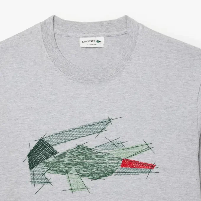 Herren-T-Shirt aus schwerer Baumwolle mit Krokodil-Print Herren-T-Shirt aus schwerer Baumwolle mit Krokodil-Print
