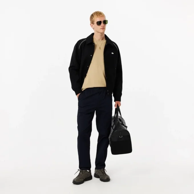Herren-T-Shirt mit geripptem Kragen aus Petit Piqué Herren-T-Shirt mit geripptem Kragen aus Petit Piqué