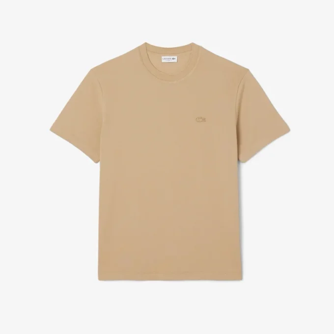 Herren-T-Shirt mit geripptem Kragen aus Petit Piqué Herren-T-Shirt mit geripptem Kragen aus Petit Piqué
