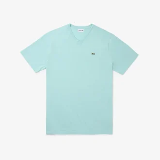 Herren-T-Shirt mit geripptem V-Ausschnitt in langer Passform Herren-T-Shirt mit geripptem V-Ausschnitt in langer Passform
