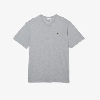 Herren-T-Shirt mit geripptem V-Ausschnitt in langer Passform Herren-T-Shirt mit geripptem V-Ausschnitt in langer Passform