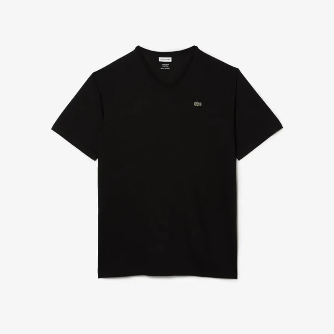 Herren-T-Shirt mit geripptem V-Ausschnitt in langer Passform Herren-T-Shirt mit geripptem V-Ausschnitt in langer Passform