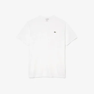 Herren-T-Shirt mit geripptem V-Ausschnitt in langer Passform Herren-T-Shirt mit geripptem V-Ausschnitt in langer Passform