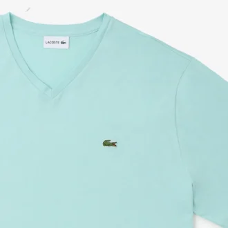 Herren-T-Shirt mit geripptem V-Ausschnitt in langer Passform Herren-T-Shirt mit geripptem V-Ausschnitt in langer Passform