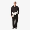 Herren-T-Shirt mit Streifen am Kragen, hergestellt in Frankreich Herren-T-Shirt mit Streifen am Kragen, hergestellt in Frankreich