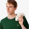 Herren-T-Shirt mit Streifen am Kragen, hergestellt in Frankreich Herren-T-Shirt mit Streifen am Kragen, hergestellt in Frankreich