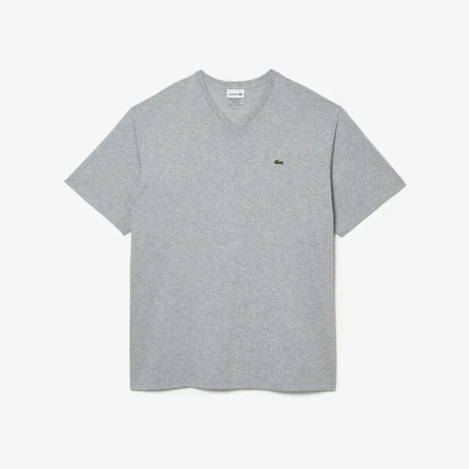 Herren-T-Shirt mit V-Ausschnitt und weiter Passform aus Pima-Baumwolle Herren-T-Shirt mit V-Ausschnitt und weiter Passform aus Pima-Baumwolle