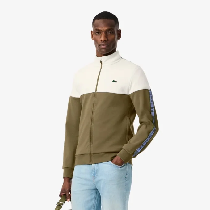 Herren-Tennis-Sweatshirt mit Reißverschluss und Farbblock-Design Herren-Tennis-Sweatshirt mit Reißverschluss und Farbblock-Design