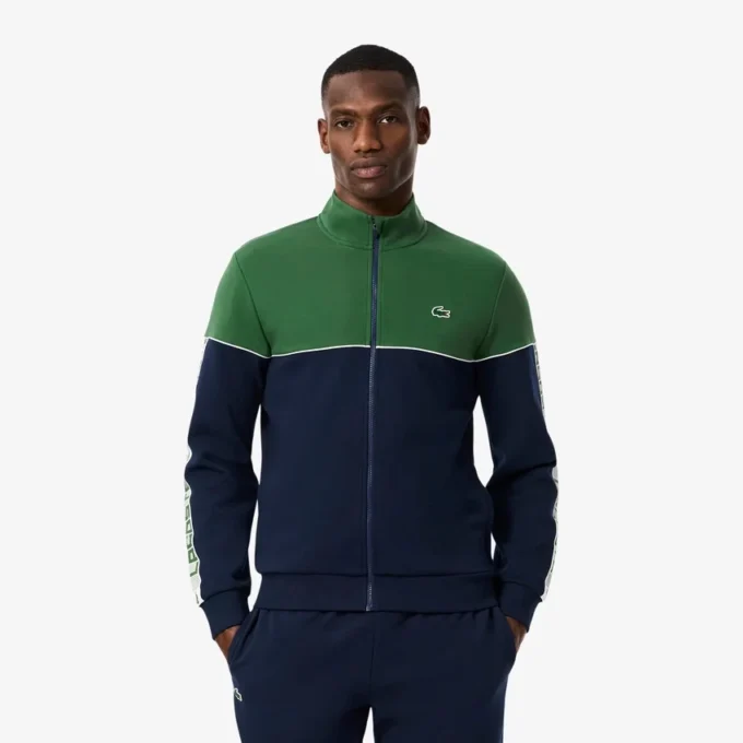 Herren-Tennis-Sweatshirt mit Reißverschluss und Farbblock-Design Herren-Tennis-Sweatshirt mit Reißverschluss und Farbblock-Design