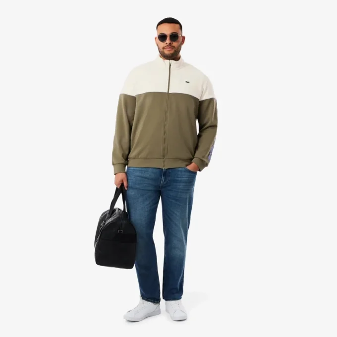 Herren-Tennis-Sweatshirt mit Reißverschluss und Farbblock-Design Herren-Tennis-Sweatshirt mit Reißverschluss und Farbblock-Design