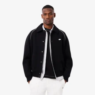 Herren-Varsity-Jacke aus Wolle mit Badge-Akzent