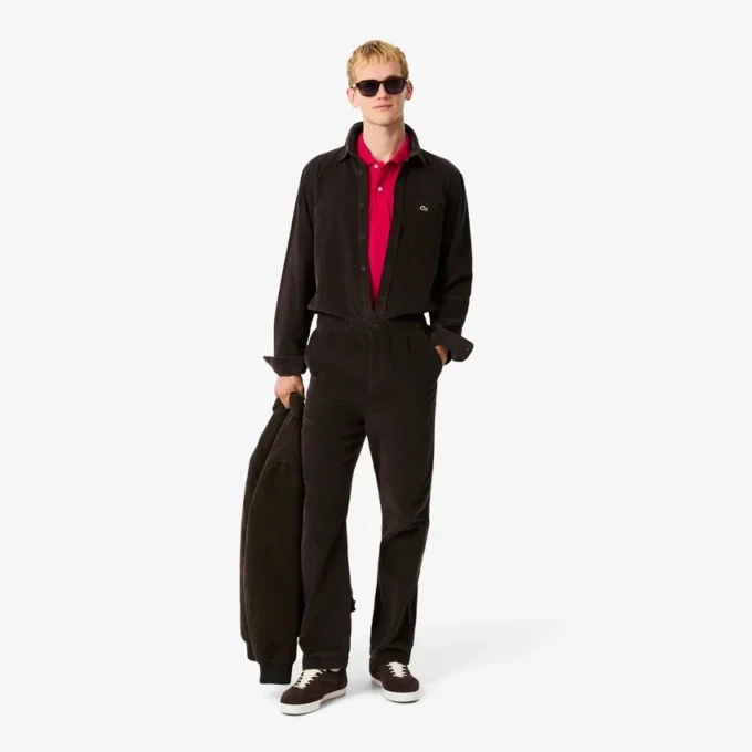 Herren-Velourshemd in Regular Fit