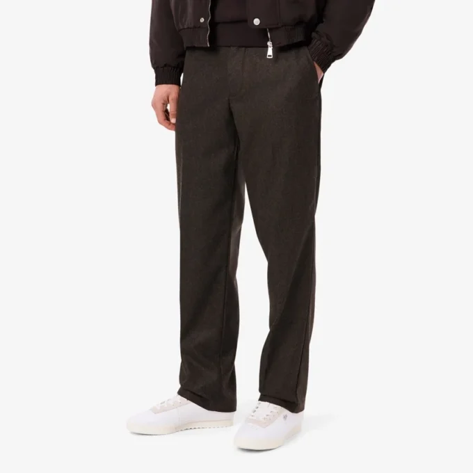 Herren-Wollhose mit geradem Schnitt und Chevron-Muster Herren-Wollhose mit geradem Schnitt und Chevron-Muster