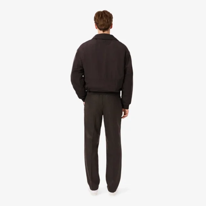 Herren-Wollhose mit geradem Schnitt und Chevron-Muster Herren-Wollhose mit geradem Schnitt und Chevron-Muster