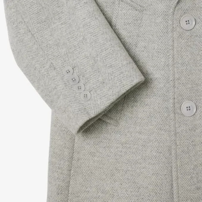 Herren-Wollmantel mit Chevron-Muster und doppelter Knopfleiste Herren-Wollmantel mit Chevron-Muster und doppelter Knopfleiste