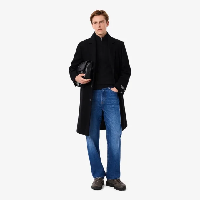 Herren-Wollpullover mit Reißverschluss und hohem Kragen Herren-Wollpullover mit Reißverschluss und hohem Kragen