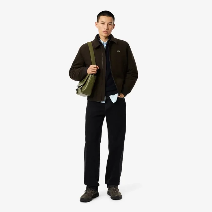 Herren-Wollpullover mit Reißverschluss und hohem Kragen Herren-Wollpullover mit Reißverschluss und hohem Kragen