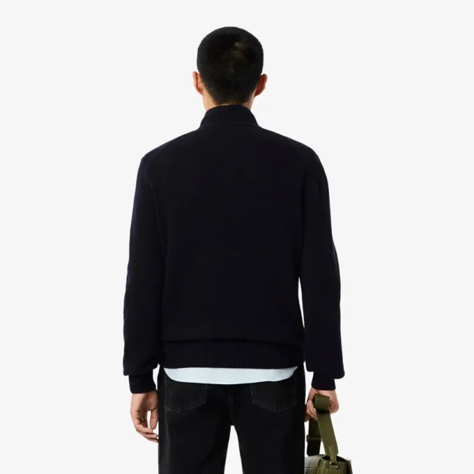 Herren-Wollpullover mit Reißverschluss und hohem Kragen Herren-Wollpullover mit Reißverschluss und hohem Kragen