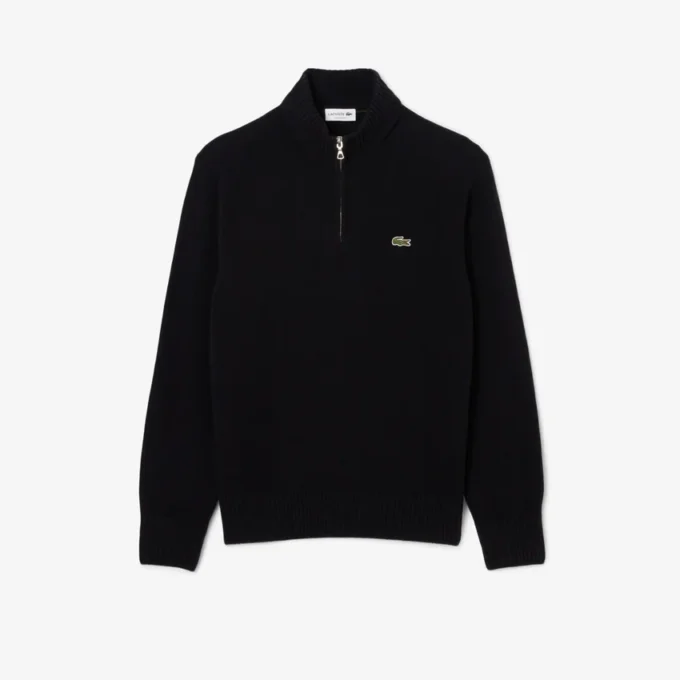 Herren-Wollpullover mit Reißverschluss und hohem Kragen Herren-Wollpullover mit Reißverschluss und hohem Kragen
