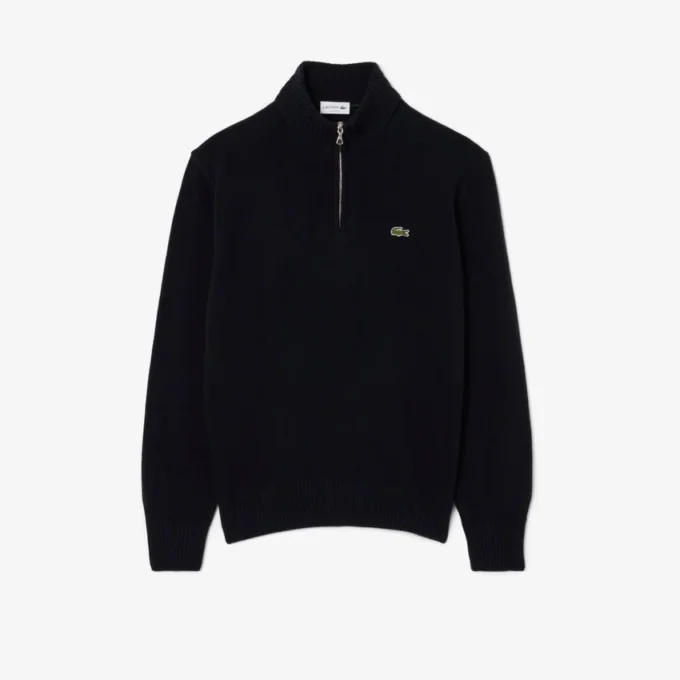 Herren-Wollpullover mit Reißverschluss und hohem Kragen Herren-Wollpullover mit Reißverschluss und hohem Kragen