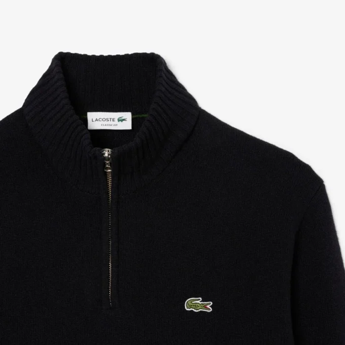 Herren-Wollpullover mit Reißverschluss und hohem Kragen Herren-Wollpullover mit Reißverschluss und hohem Kragen
