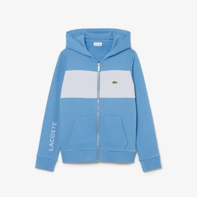 Hoodie mit Reißverschluss und Farbblock-Design Hoodie mit Reißverschluss und Farbblock-Design
