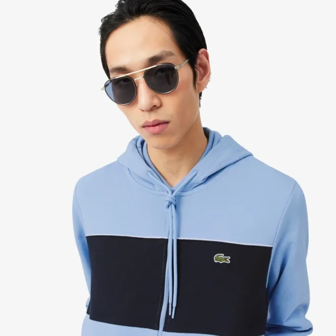 Hoodie mit Reißverschluss und Farbblock-Design Hoodie mit Reißverschluss und Farbblock-Design