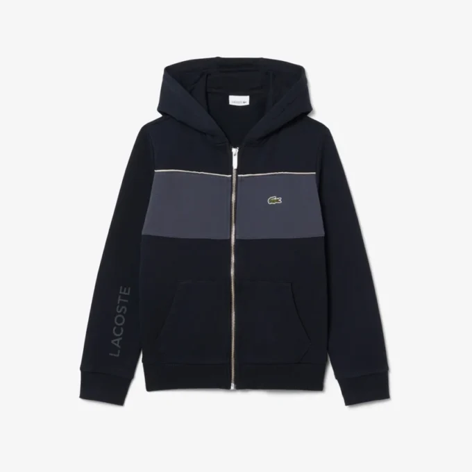 Hoodie mit Reißverschluss und Farbblock-Design Hoodie mit Reißverschluss und Farbblock-Design