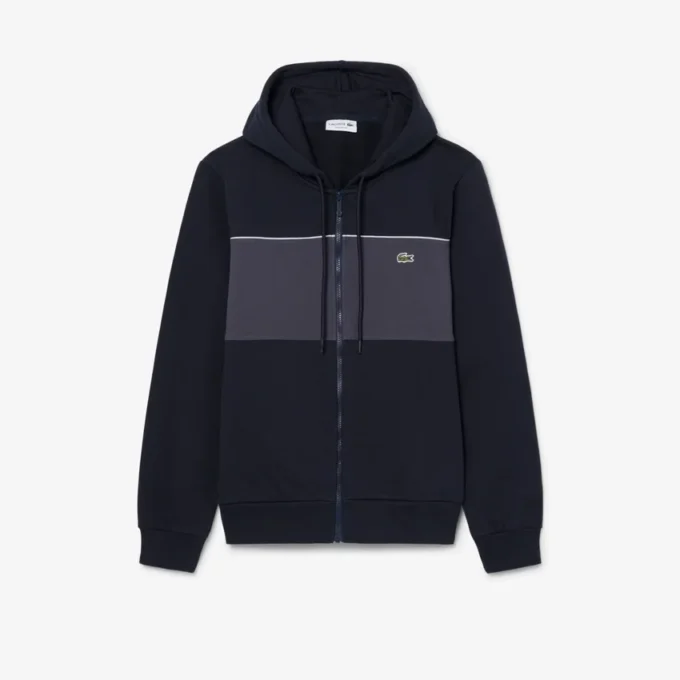 Hoodie mit Reißverschluss und Farbblock-Design Hoodie mit Reißverschluss und Farbblock-Design