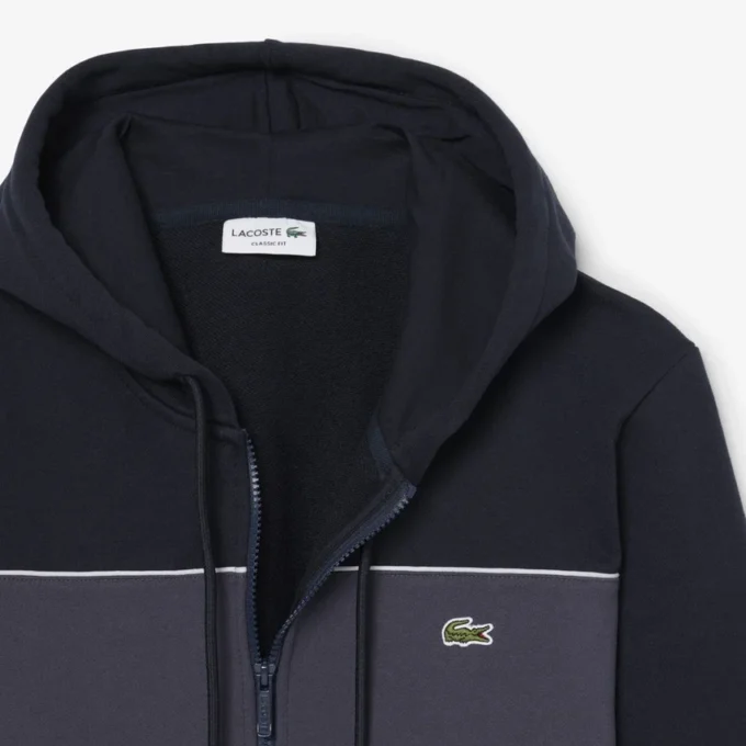 Hoodie mit Reißverschluss und Farbblock-Design Hoodie mit Reißverschluss und Farbblock-Design
