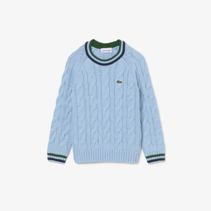 Jungen-Pullover aus Baumwolle und Wolle mit Rundhalsausschnitt Jungen-Pullover aus Baumwolle und Wolle mit Rundhalsausschnitt
